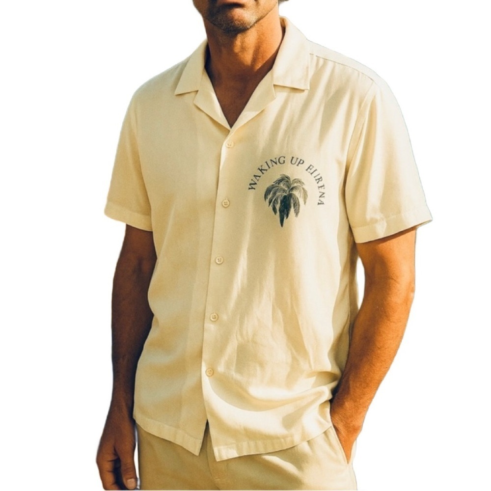 NWT DENIM & FLOWER Short Sleeve Button Down